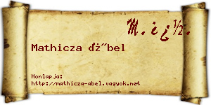 Mathicza Ábel névjegykártya